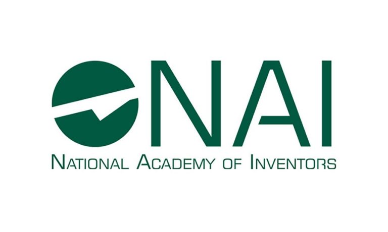 National Academy of Inventors logo with green text and a circular design featuring a checkmark on the left.